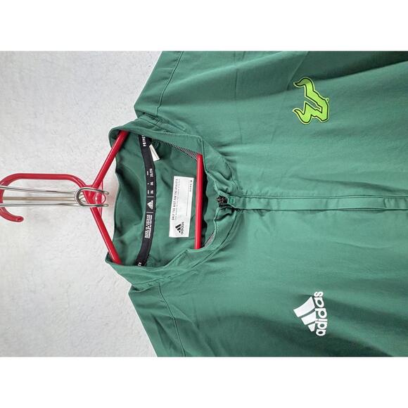 Adidas USF South Florida Bulls Coaches Sideline 1/4 Zip 2XL Green Vented - Picture 2 of 6